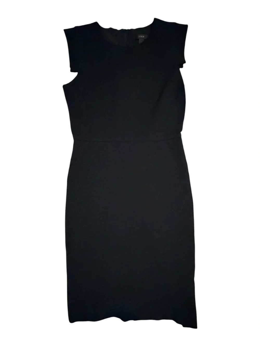 J. Crew Black Cap-Sleeve Midi Sheath Dress